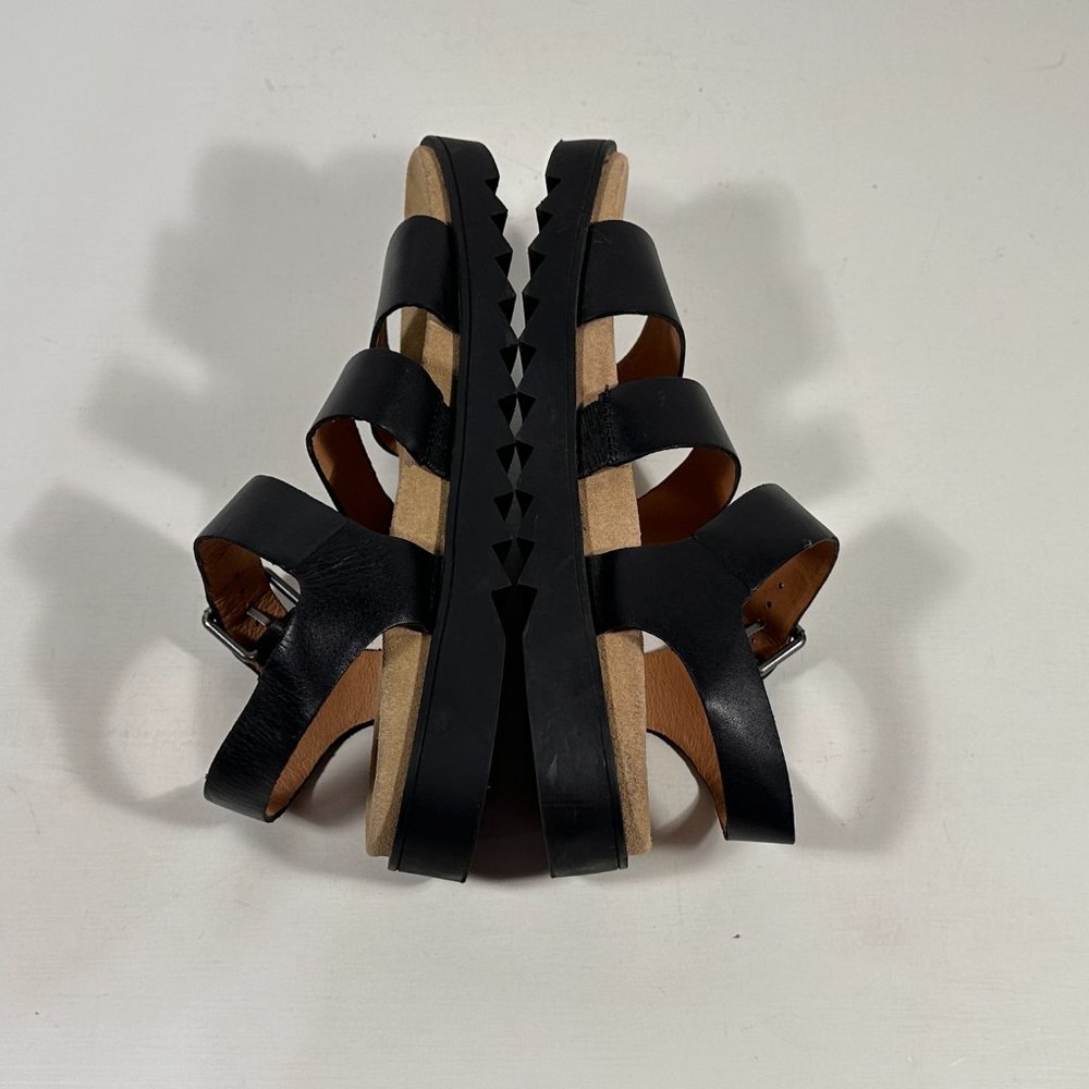 Madewell The Addie Black Leather Comfort Sandals Women Size 7 - Picture 6 of 9